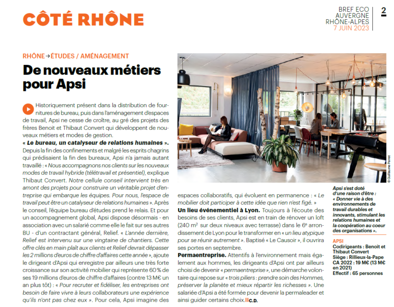 Bref eco x Apsi – juin 2023